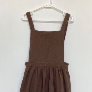 linen overall dress